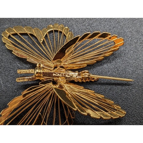 Monet Libelle und Schmetterling Vintage Goldton guter Zustand - Bild 9 von 9
