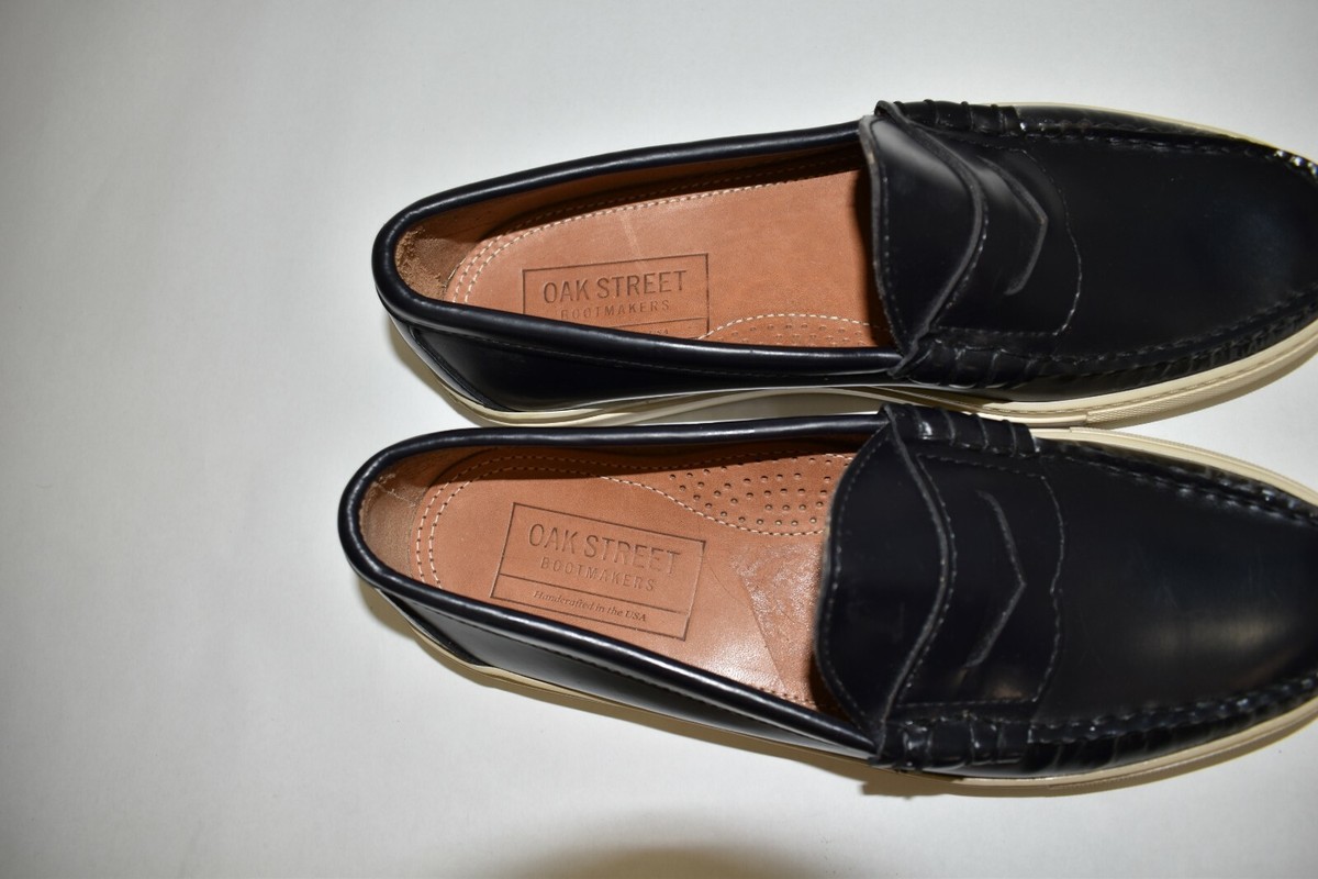 Oak Street Bootmakers Beefroll Penny Loafer Made In USA size 9.5 D Beefroll Penny Loafer - Black Chromexcel, Leather Sole with  main image 3