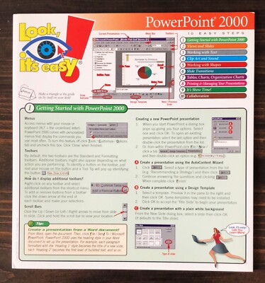 Microsoft - Look, It's Easy PowerPoint 2000 Reference Card | eBay
