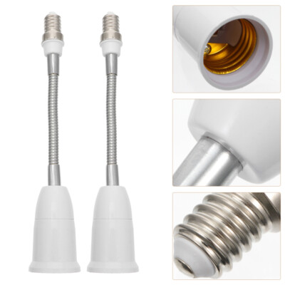  2 Pcs Bulb Socket Extender Light E14 to E27 Lamp Holder Universal Adapter