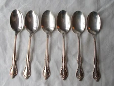 6 Rogers Bro SOUTHERN SPLENDOR Set TEASPOONS Silverplate Flatware IS Lot