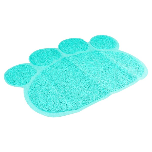 Duvo+ Katzentoiletten-Matte Pfote Petrol 60X45Cm FüR Katzenstreu Reinigung-image