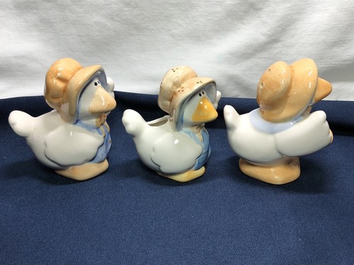 Vintage Goose salt and pepper Shakers & Toothpick Holder Set Ceramic - Picture 7 of 10