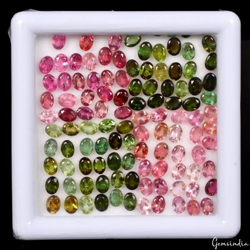 22.80 Ct Wholesale 100% Natural Unheated Mozambique Multi-color Oval Tourmaline - Picture 2 of 4