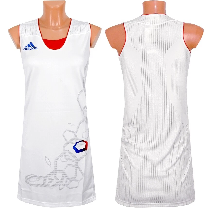 Adidas Ladies Basketball Jersey Sports Jersey Dress Tank Shirt White Blue Red