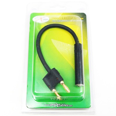 ProX XC-BNQF-BK 6'' Adapter Banana Black to 1/4'' TS-F High Performance Speaker Ca