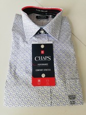 Chaps Men's Large Performance Regular Fit Flex Collar Stretch Fabric 16-16.5