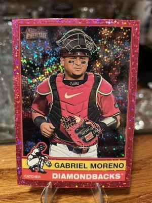 2025 Topps Heritage - High Number SP Gabriel Moreno #498 Chrome Pink Sparkle...