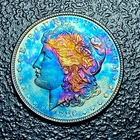 802 💎 1886 $1 Morgan Silver Dollar BLUEBERRY Colorful MONSTER TONING