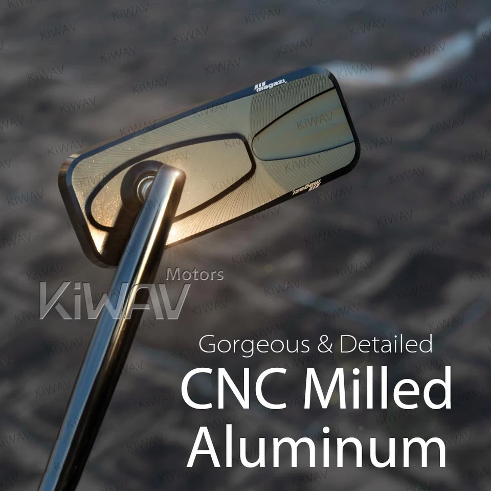 популярные фрезерованные черные зеркала с ЧПУ синего цвета M10 для Suzuki Intruder 1400 - Изображение 3 из 4