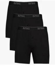 Buffalo David Bitton Men’s Knit Boxers - 3-Pack Cotton Modal Stretch M Black NWT