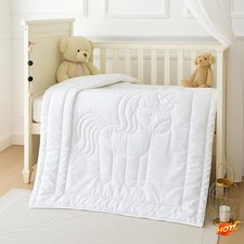 Toddler Duvet Insert Down Alternative Fill 33x42 Quilted Blanket Unicorn Design