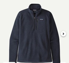 Patagonia Better Sweater 1/4 Zip Pullover Fleece Small Men Navy Blue-Excellent