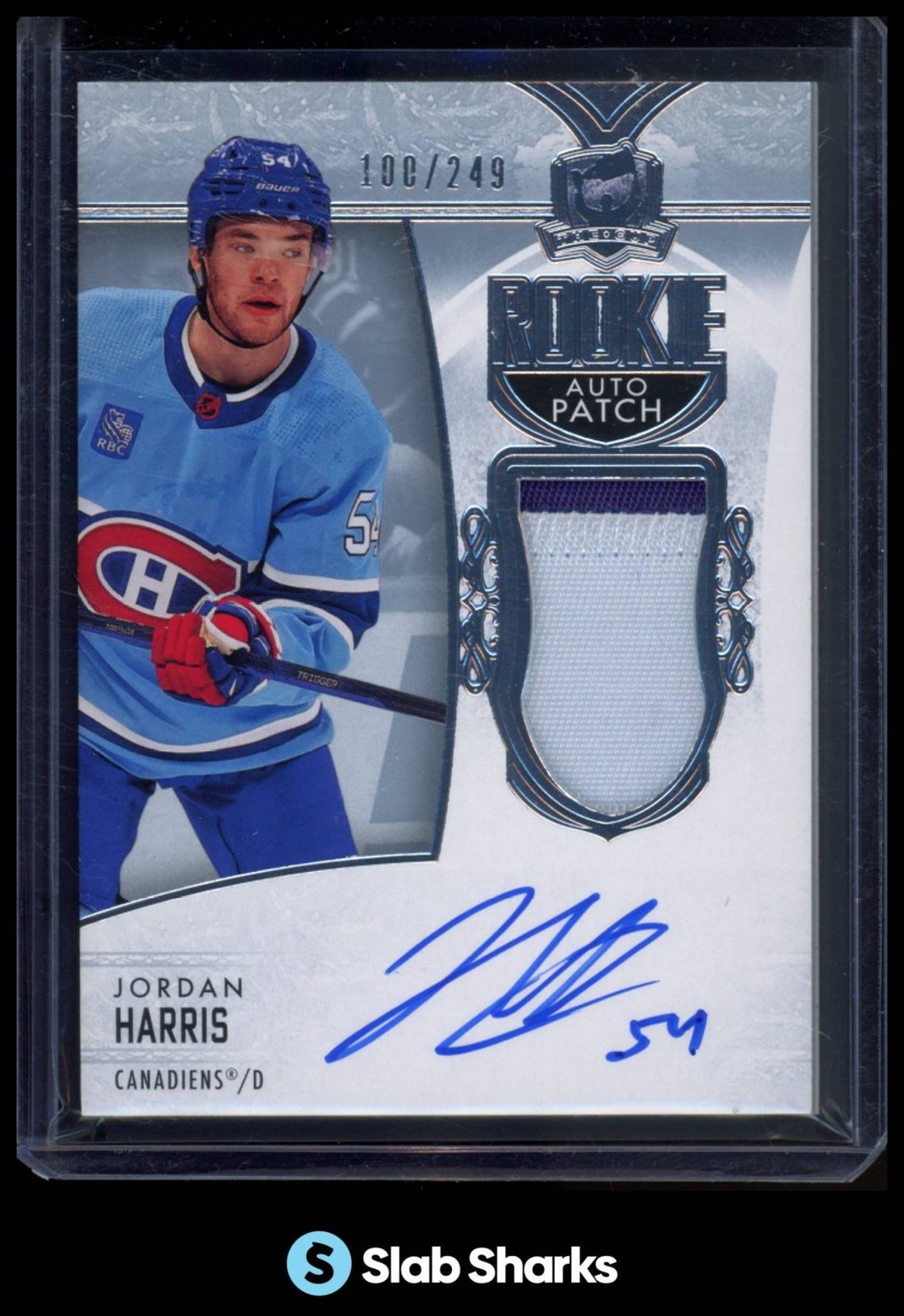 2022 UPPER DECK THE CUP #113 JORDAN HARRIS ROOKIE PATCH AUTO RC ROOKIE /249