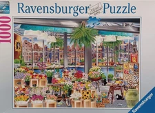 Ravensburger 1000pc Amsterdam Flower Market "Wanderlust" 2019 jigsaw puzzle Rare