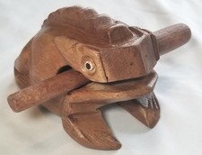 Vintage Frog Rasp Musical Wooden Percussion Instrument 4.5"