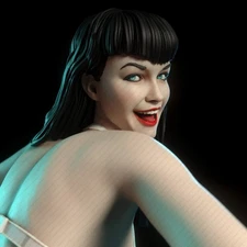 1/24 Resin Doll Sexy Bettie Page Girl SFW Statue Unpainted Unassembled Model Kit