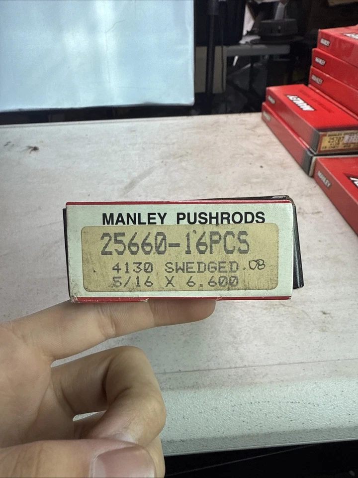 Manley 25660 16pc  4130 Sweged OB 5/16 x 6.600 Pushrod Set - Image 2 of 4