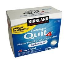 Kirkland Signature Quit 4mg Quit Smoking Gum ICE MINT Nicotine Polacrilex 150ct