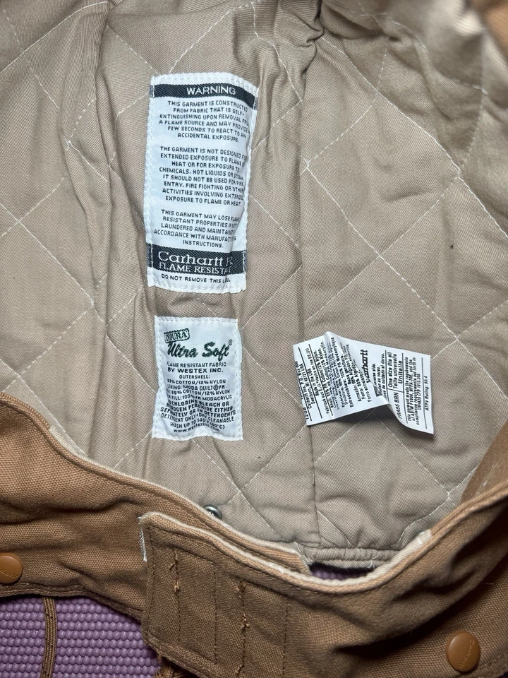 Capucha de repuesto Carhartt de lona aislada de pato talla única marrón a presión EE. UU. Foto 2 de 3