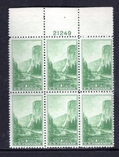U.S.  #740  1934   1c El Capitan, Yosemite   MNH   Green  SCV $2.50