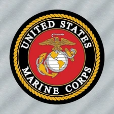 United States Marine Corps Seal Black & Red Laminated Sticker Choose Size 2-6"