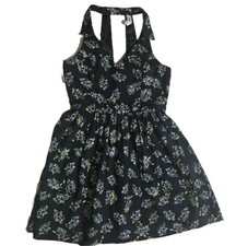 Dress Halter Floral Medium Sun Prairie Demure Little Black Femenine Women Beach
