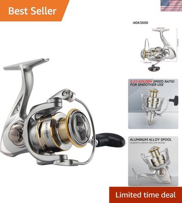 Durable Metal Spinning Reel, 4.8:1 Gear Ratio, 55lbs Drag - Perfect for Big Game