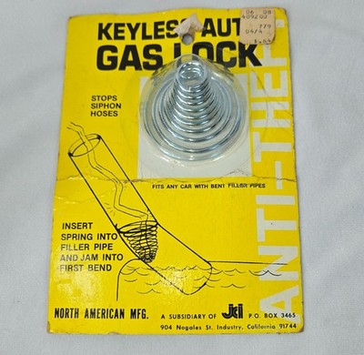 Vintage Keyless Auto Glass Lock Siphon Hose Block for Bent Gas Tank Filler Pipes