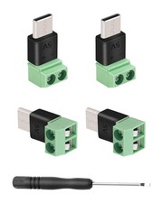 USB C to 2Pin Screw Terminal Adapter 5V Type C Solderless Converter 4 PCS