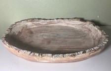 Rustic Hand-Carved Wooden Bowl with Natural Edge Farmhouse Decor Centerpiece