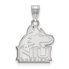 14k White Gold LogoArt Northern Illinois University N-I-U Huskies Medium Pendant