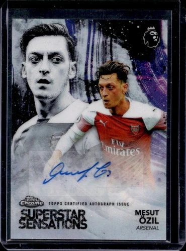 2018 Topps Chrome Premier League Mesut Özil Superstar Sensations Gold Autogramm #/50