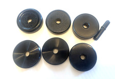 6 lot VTG Black Plastic 45 RPM Adapter Turntable Record Player Mixed