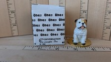 VTG Tiny Ones 1992 WHITE BULLDOG Miniature Dog Figurine By Conversation Concepts