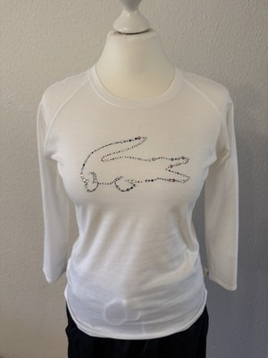 Lacoste Dreiviertelarm Shirt mit Swarovski Kristalle