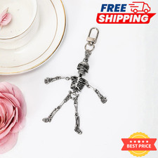 Skeleton Keychain Skull Bag Charm Gothic Halloween Pendant Key Ring Men Women 1P