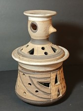 Vintage Art Studio Pottery Johnson 2-Piece Votive Candle Holder Abstract Chicken