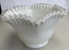 Vintage 9 Inch Fenton Silver Crest Milk Glass Fruit Bowl/Flower Vase.