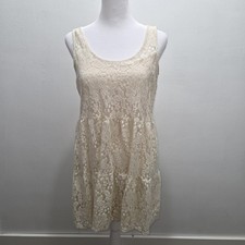American Eagle Outfitters Sm Lace Beige Dress Adjustable Strap Lining Sleeveless
