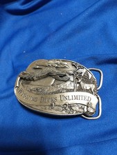 SISKIYOU BELT BUCKLE WYOMING DUCKS UNLIMITED LIMITED EDITION 991 DEER 3 1/2"