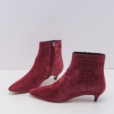Tod's Boots Rosa Leder Gr. 35.5 Damen Schuhe T35 17B Stiv Gommini