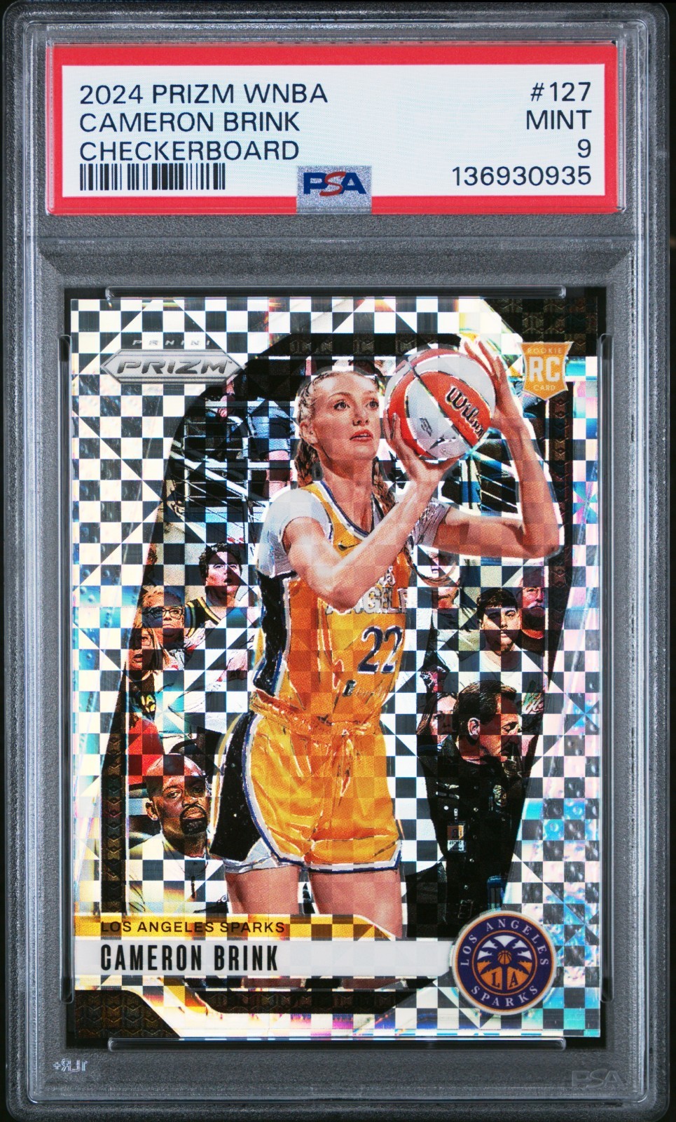 Cameron Brink RC CHECKERBOARD 2024 Panini Prizm WNBA MINT PSA 9 #127 * LOW POP *