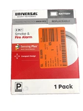 Universal Security Instruments 9-V White Smoke Detector w/ Photoelectric Sensor