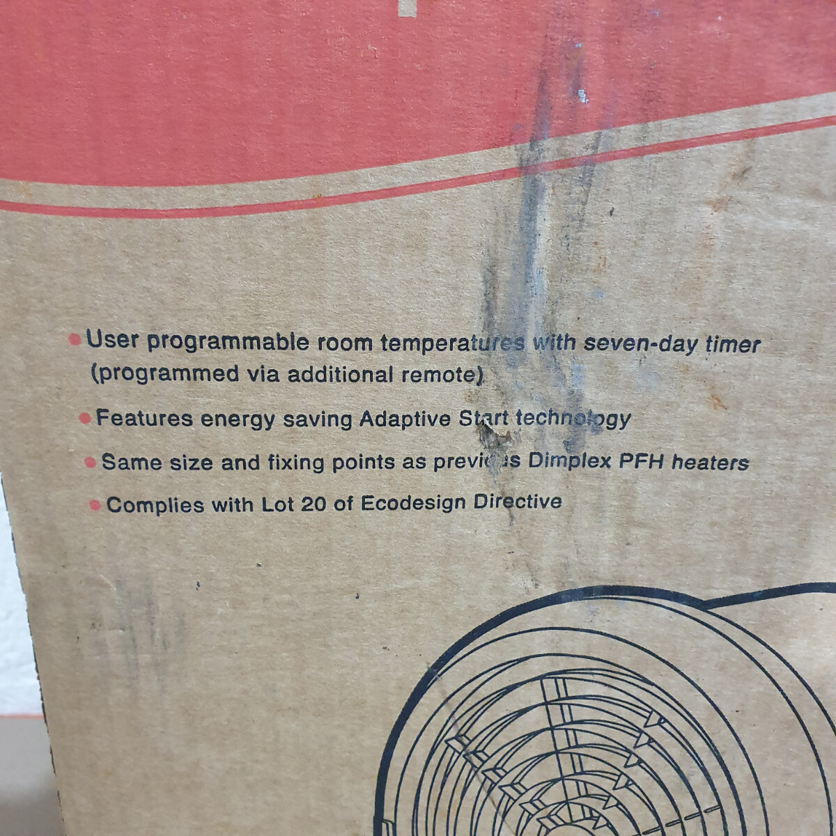 Dimplex PFH30E Grey 3kW Wall Mounted Programmable Temperature Garage