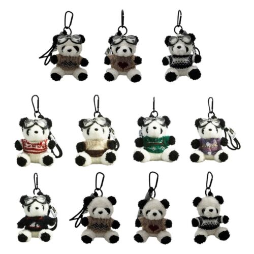 Cartoon Bear Bag Pendant Keychain Pilot Panda Keyring Plush Toy Keychain Jewelry - Picture 1 of 18