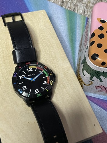 Custom Fossil Rainbow Watch 45mm BQ2356 Quartz - Picture 7 of 7