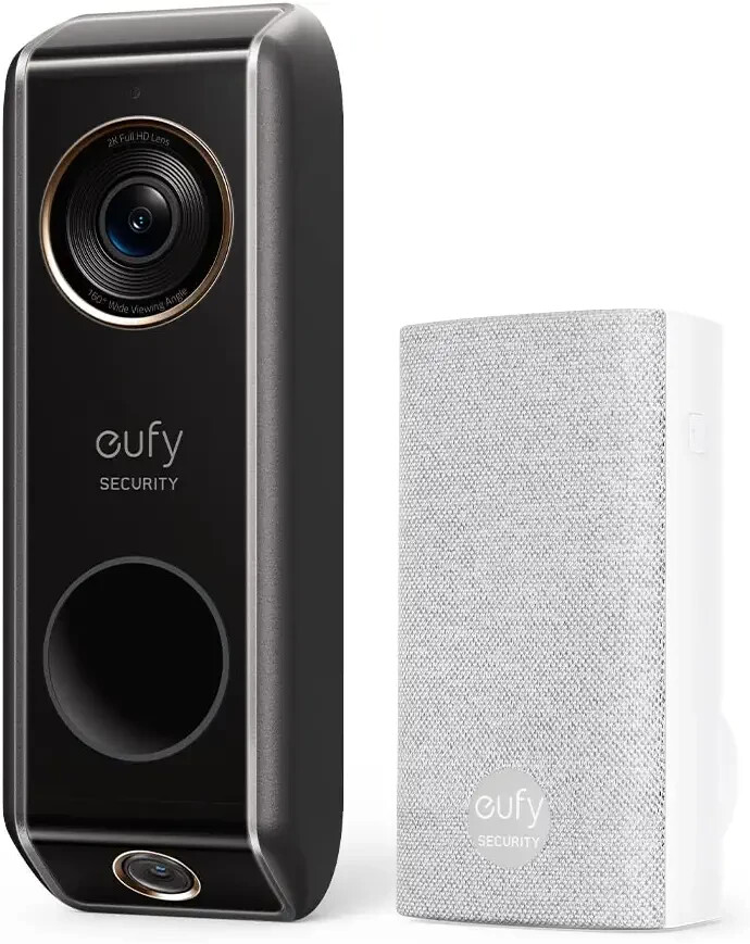 eufy Dual Camera Smart Video Doorbell w/ Chime 2K HDR Security Cam Local Storage