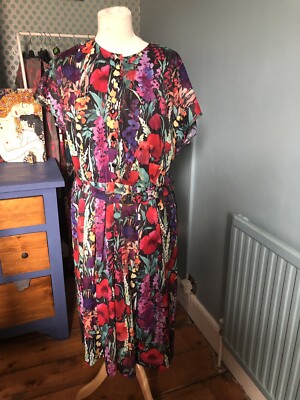 Vintage Polyester 80er Jahre Kleid von Creation Atelier Gr. 12