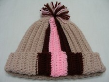 Hand Knitted - Women's/Girls One Size Stocking Cap Beanie Hat 
